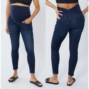 NWT ISABEL Ingrid+Isabel Crossover Panel Maternity Skinny Jeans Indigo‎ Womens 0